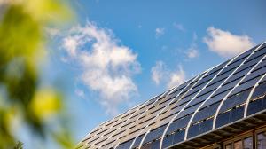 Solar array on roof of Kroon Hall