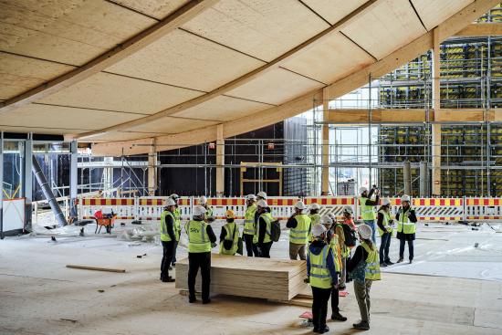 mass timber construction site visit in Finland