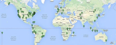 Map of Summer Research and Interships