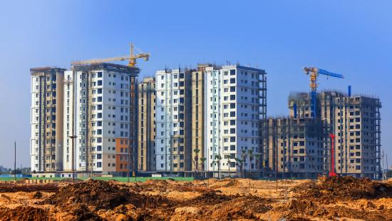 An uncompleted construction project in India