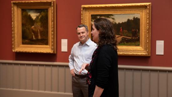 Marlyse Duguid and Mark Mitchell in the Yale University Art Gallery