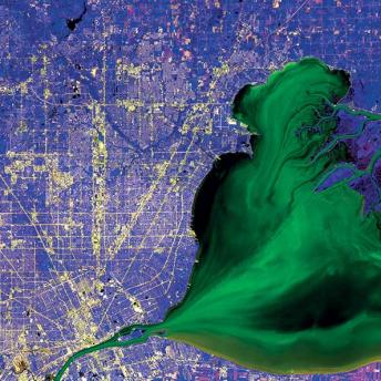 Satellite image of Detroit