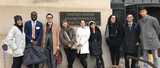 YSE students at EPA headquarters in Washington DC as part of a jobs trek