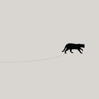 Silhouette illustration of a small cat