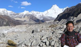Dechen Dorji at high elevation in the mountains