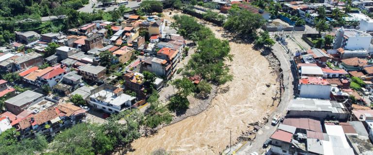 Cuale River after Hurricane Lidia in Puerto Vallarta, Mexico