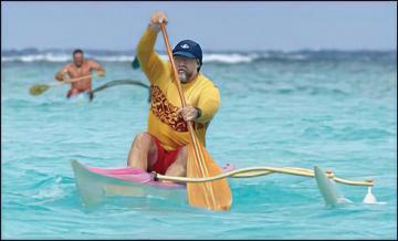 Gawel padding an ocean kayak